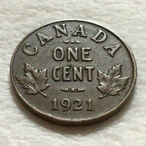 1921 RCM George V One Cent Bronze Coin